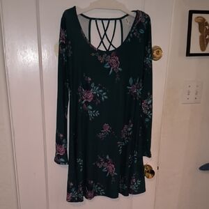 NWT Mudd | Teal and Purple Floral Long Sleeve Dress